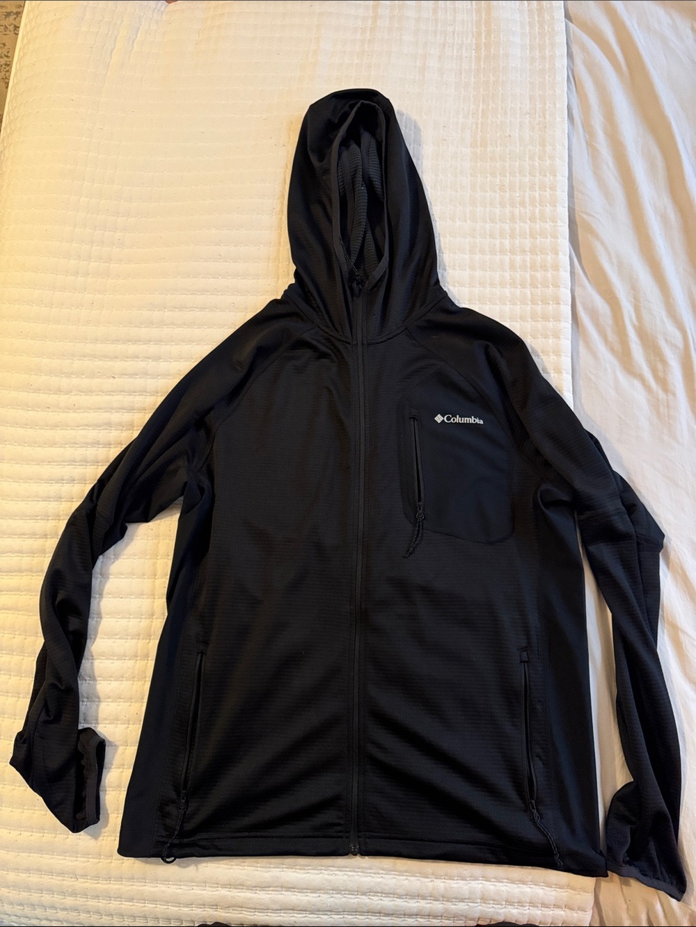 Columbia Black Full-Zip Lightweight Hooded Jacket